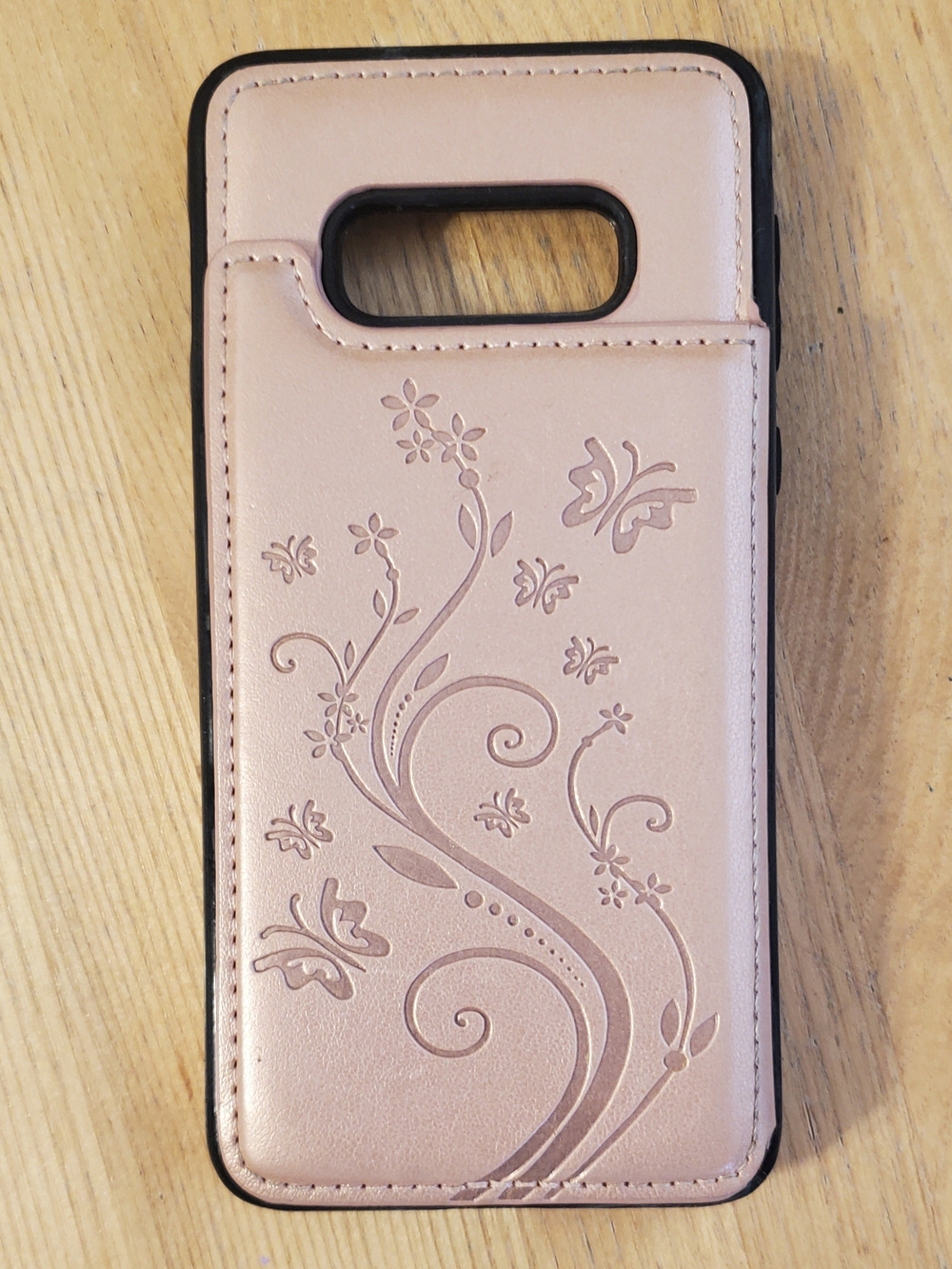 Premium Rose Gold Floral Wallet Phone Case with Card Slot